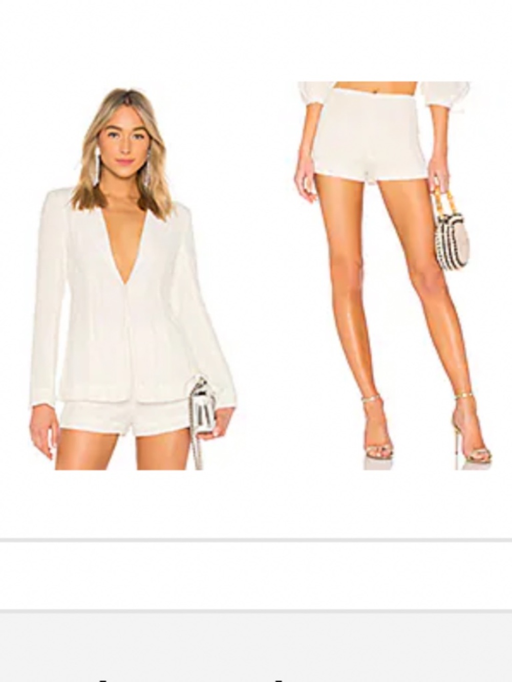 NWTS LPA white beaded Blazer & shorts size small